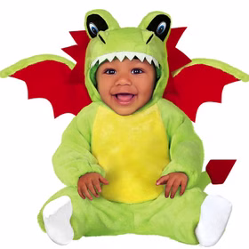 Drachen Kostüm grüner Drache Viktor für Kinder 12-24 Monate Tier Dino Overall Fasching Karneval Mottoparty Kinderfasching