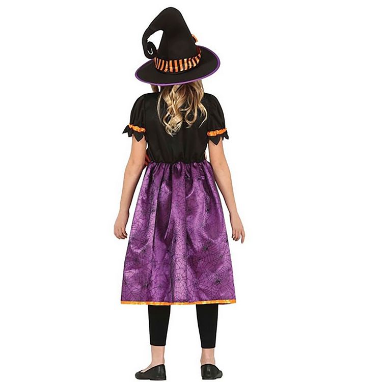 Hexen Kostüm Griselda Spinnenbein für Kinder 3-12 Jahre lila Halloween Hexenkleid Fasching Karneval Mottoparty Kindergeburtstag Kinderfasching