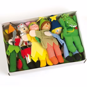 24 Fingerpuppen Deluxe aus Holz für Kasperletheater 13 cm Kinder Spielzeug Fingerpuppen aus Holz und Stoff Kinder-Spielwaren Puppentheater Geschenkidee Märchen Geschichten erzählen