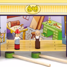 Magnetisches Holz-Puppentheater mit 15 Figuren und 4 Märchen zum Spielen hochwertiges Holz-Spielzeug Spielwaren für Kinder Geschenkidee 