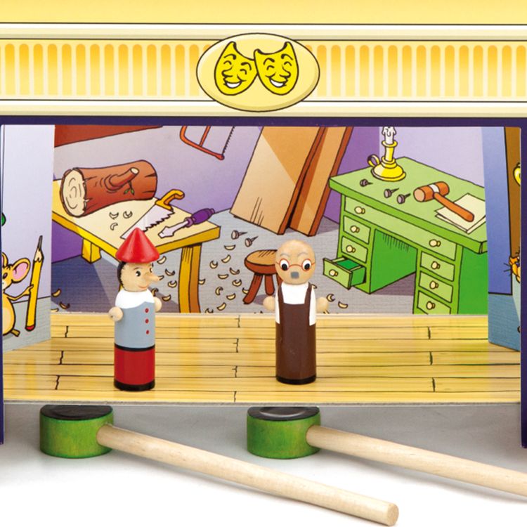 Magnetisches Holz-Puppentheater mit 15 Figuren und 4 Märchen zum Spielen hochwertiges Holz-Spielzeug Spielwaren für Kinder Geschenkidee 