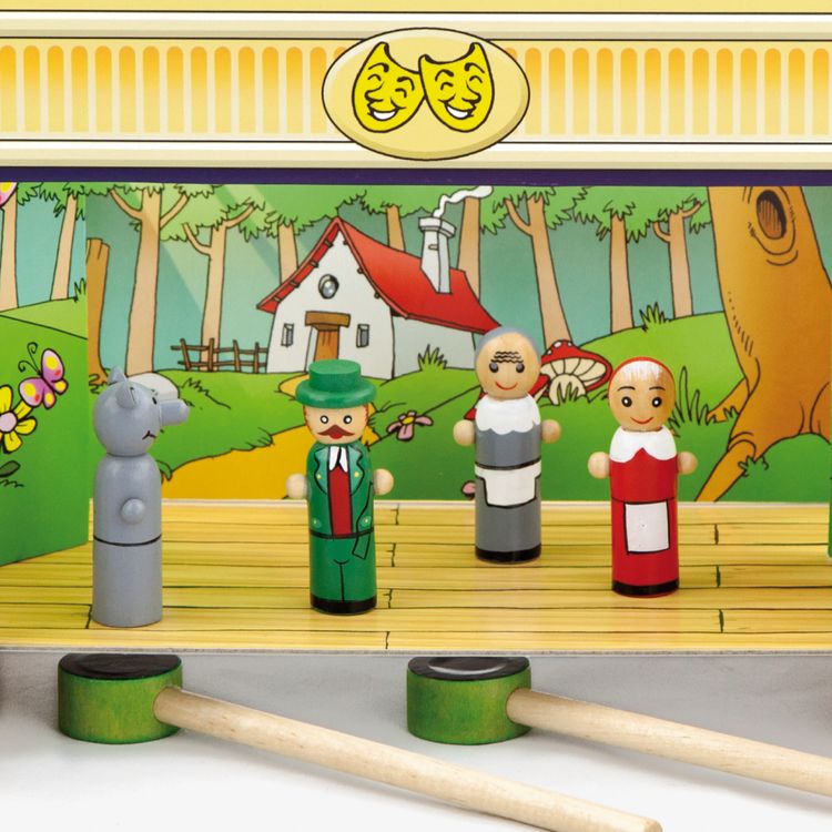 Magnetisches Holz-Puppentheater mit 15 Figuren und 4 Märchen zum Spielen hochwertiges Holz-Spielzeug Spielwaren für Kinder Geschenkidee 