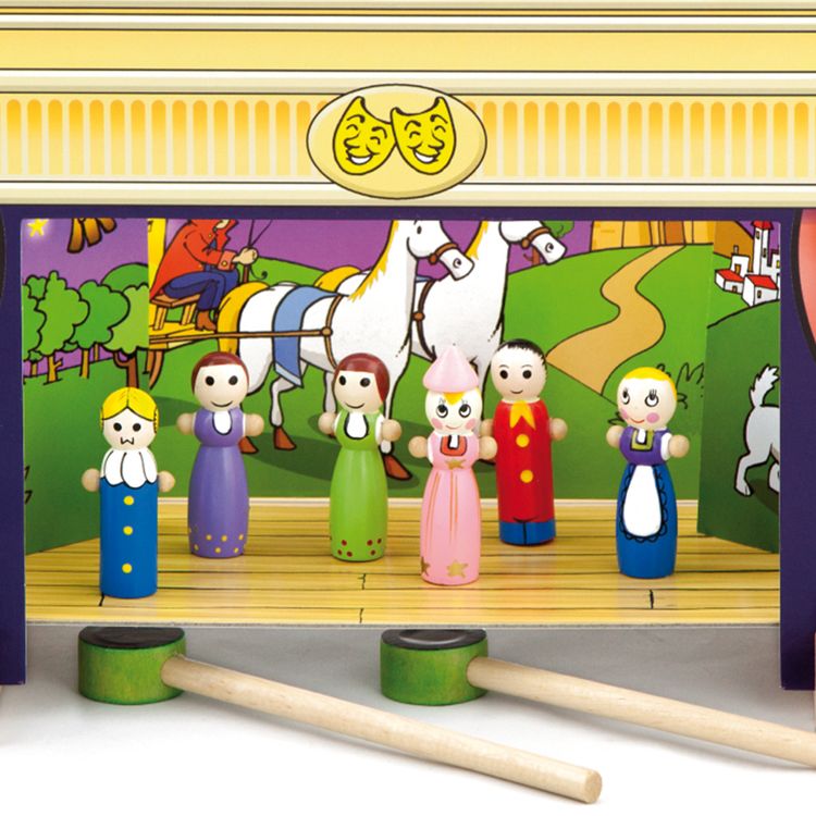 Magnetisches Holz-Puppentheater mit 15 Figuren und 4 Märchen zum Spielen hochwertiges Holz-Spielzeug Spielwaren für Kinder Geschenkidee 
