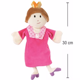 Handpuppe Königin 30 cm Zubehör für Puppen- und Kasperletheater Prinzessin Plüschpuppe für Kinder Geschenkidee Märchen Handpuppe Kindergarten
