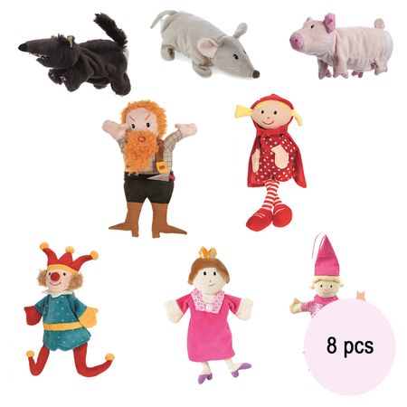 Handpuppen-Set 8 Stück 24-30 cm Puppen-Zubehör für Puppen- und Kasperletheater