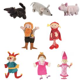 Handpuppen-Set 8 Stück 24-30 cm Puppen-Zubehör für Puppen- und Kasperletheater Plüschpuppe für Kinder Geschenkidee Märchen Handpuppe Kindergarten