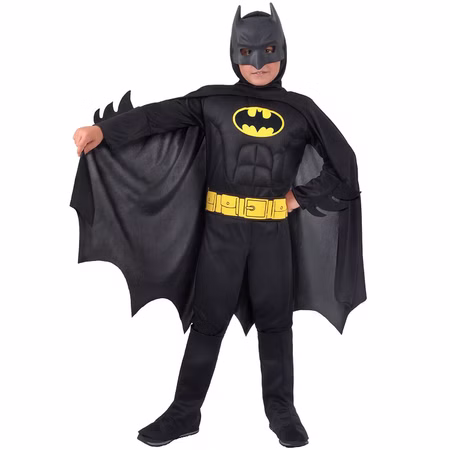Batman Kostüm schwarz mit Muskeln für Kinder 5-12 Jahre Fledermaus Lizenzkostüm Fasching Karneval Mottoparty Kinderfasching Kindergeburtstag Batman Kostüm schwarz mit Muskeln für Kinder 5-12 Jahre Fledermaus Lizenzkostüm Fasching Karneval Mottoparty Kinderfasching Kindergeburtstag