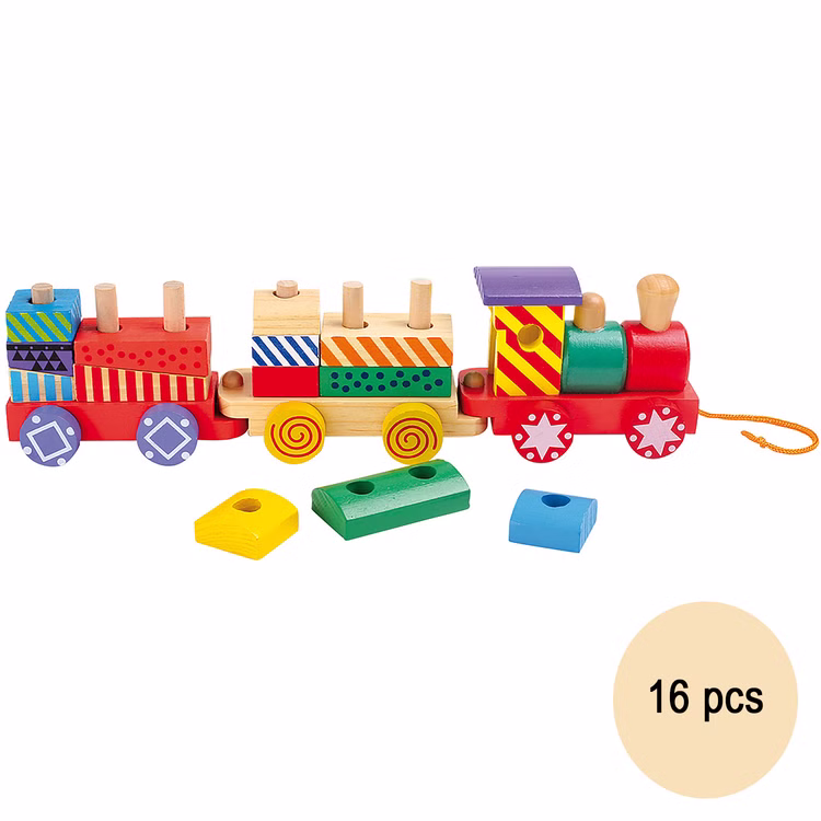 Holz Eisenbahn kunterbunt zum Ziehen für Kinder 16-tlg. Holz-Spielzeug kunterbunte Holzbausteine ab 12 Monaten Geburtstag Weihnachten Geschenk Spielwaren Steckspiel Lokomotive Waggons Holz Eisenbahn kunterbunt zum Ziehen für Kinder 16-tlg. Holz-Spielzeug kunterbunte Holzbausteine ab 12 Monaten Geburtstag Weihnachten Geschenk Spielwaren Steckspiel Lokomotive Waggons