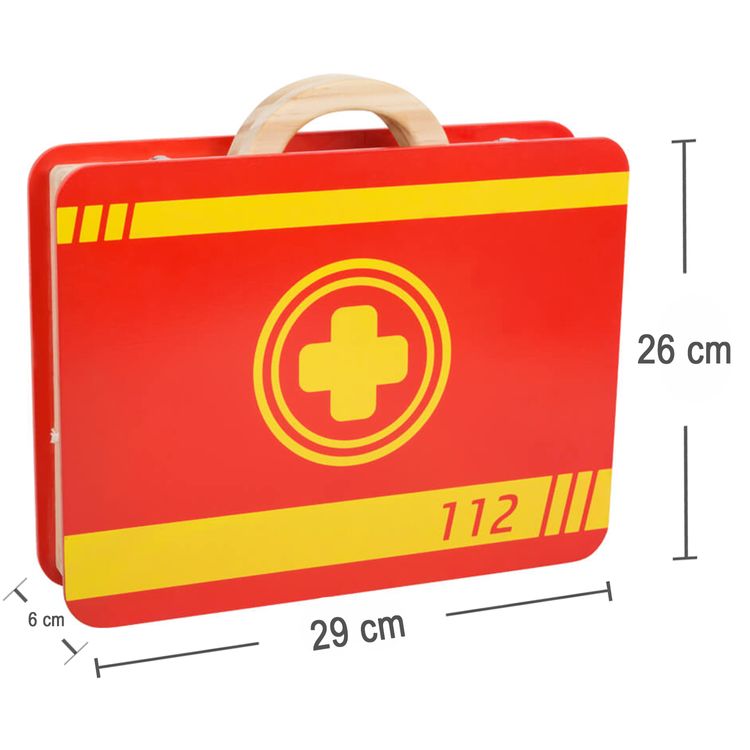 Arztkoffer Notarztkoffer aus Holz für Kinder inkl. 14-tlg. Zubehör Arztkoffer Notarztkoffer aus Holz für Kinder mit 14-tlg. Zubehör Stethoskop Fieberthermometer Medizin und Spritze Holz-Spielzeug für Kinder ab 3 Jahre Rollenspiel Geschenkidee Geburtstag Weihnachten