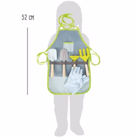 Schürze für Kinder Gartenschürze mit Werkzeugen & Handschuhen Kinder-Gartenschürze mit Brusttasche, Gartenhandschuhen und vier Gartengeräten Spaten Harke Schaufel Blumengabel Holz-Spielzeug Schürze für Kinder Gartenschürze mit Werkzeugen & Handschuhen Kinder-Gartenschürze mit Brusttasche, Gartenhandschuhen und vier Gartengeräten Spaten Harke Schaufel Blumengabel Holz-Spielzeug