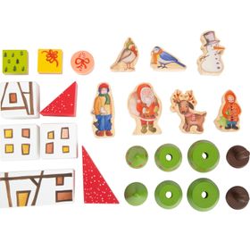 Adventskalender für Kinder Winterwald mit 24 Holz-Figuren Holz-Spielzeug Weihnachtskalender Geschenkidee Advent Kinder ab 2 Jahre Vorweihnachtszeit Spielzeug Spielwaren