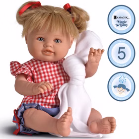 Puppe Emilia 47 cm mit blonden Haaren Zöpfen und Bekleidung Spielzeug Spielwaren Spielpuppe Anziehpuppe Jungen-Puppe Geschenk Geburtstag Weihnachten