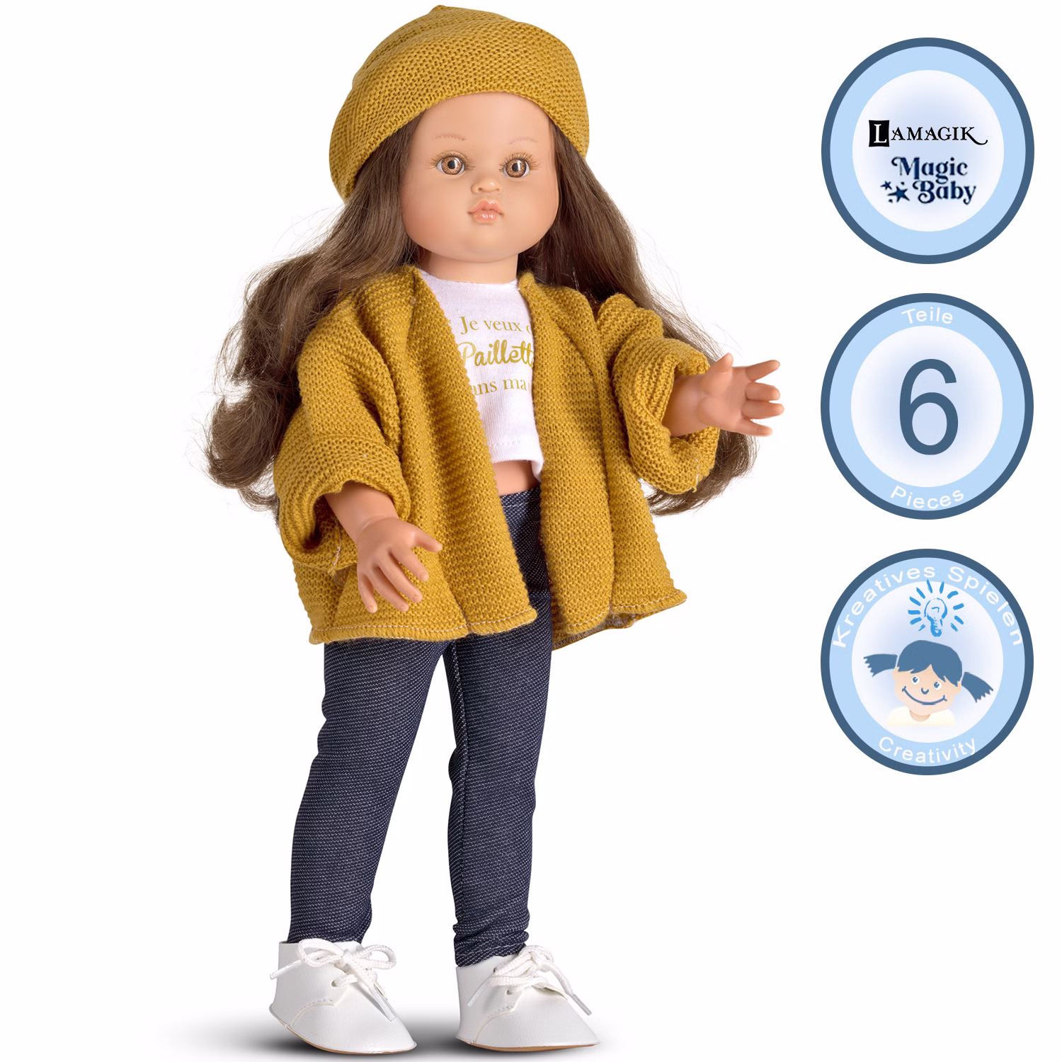 Puppe Nane 42 cm mit langen braunen Haaren zum Frisieren & Bekleidung Spielzeug Spielwaren Spielpuppe Anziehpuppe Jungen-Puppe Geschenk Geburtstag Weihnachten Puppe zum kämen und frisieren Puppe Nane 42 cm mit langen braunen Haaren zum Frisieren & Bekleidung Spielzeug Spielwaren Spielpuppe Anziehpuppe Jungen-Puppe Geschenk Geburtstag Weihnachten Puppe zum kämen und frisieren