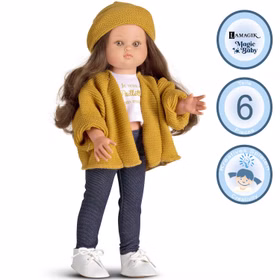 Puppe Nane 42 cm mit langen braunen Haaren zum Frisieren & Bekleidung Spielzeug Spielwaren Spielpuppe Anziehpuppe Jungen-Puppe Geschenk Geburtstag Weihnachten Puppe zum kämen und frisieren