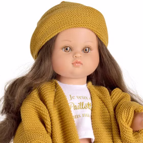 Puppe Nane 42 cm mit langen braunen Haaren zum Frisieren & Bekleidung Spielzeug Spielwaren Spielpuppe Anziehpuppe Jungen-Puppe Geschenk Geburtstag Weihnachten Puppe zum kämen und frisieren