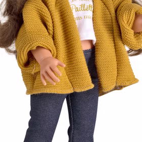 Puppe Nane 42 cm mit langen braunen Haaren zum Frisieren & Bekleidung Spielzeug Spielwaren Spielpuppe Anziehpuppe Jungen-Puppe Geschenk Geburtstag Weihnachten Puppe zum kämen und frisieren