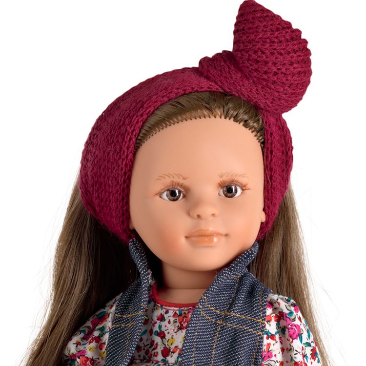 Puppe Nina 33 cm mit langen braunen Haaren zum Frisieren & Bekleidung Spielzeug