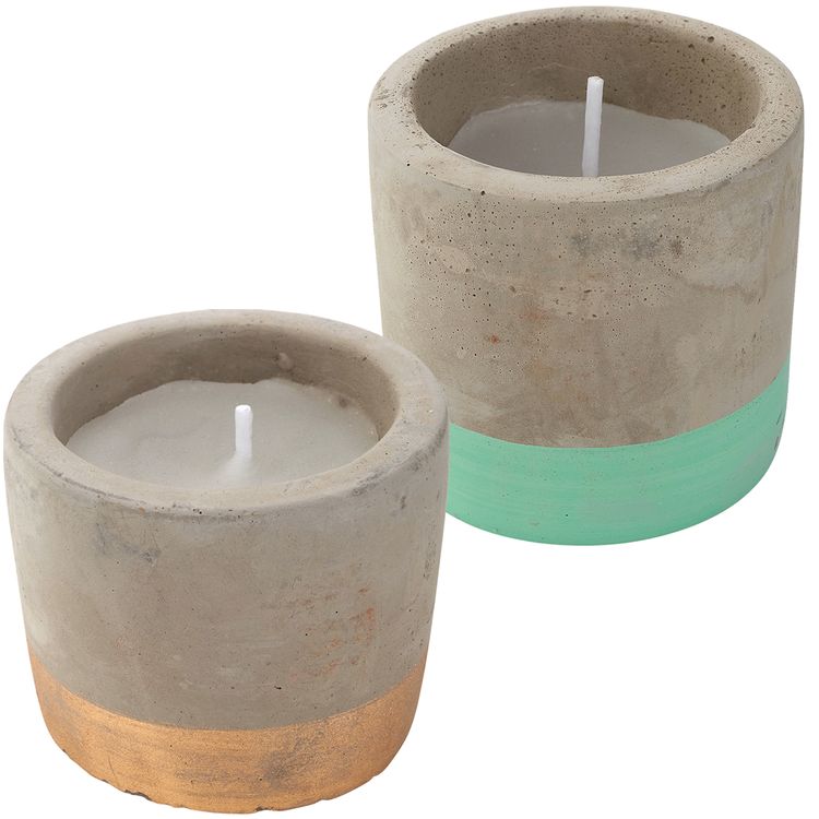 Partykerze klein mit Betonoptik - Goldfinish Partykerze klein mit Betonoptik - Goldfinish