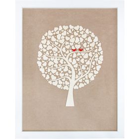 Personalisiertes Gästebuch Baum mit Herzen aus Holz 64 x 82 cm Hochzeit Geburtstag Geschenkidee Baum des Lebens Herzbaum 