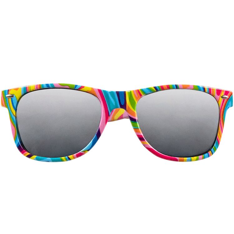 Partybrille bunt 90er Jahre Retro-Brille Kostüm-Zubehör Fasching Mottoparty Accessoire Sonnenbrille Regenbogen Rainbow mehrfarbig Party-Zubehör für Damen und Herren