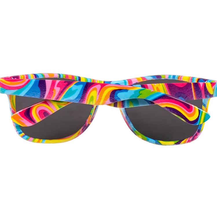 Partybrille bunt 90er Jahre Retro-Brille Kostüm-Zubehör Fasching Mottoparty Accessoire Sonnenbrille Regenbogen Rainbow mehrfarbig Party-Zubehör für Damen und Herren