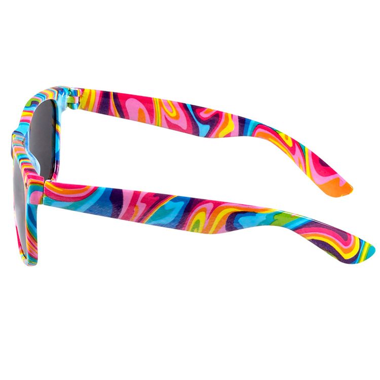 Partybrille bunt 90er Jahre Retro-Brille Kostüm-Zubehör Fasching Mottoparty Accessoire Sonnenbrille Regenbogen Rainbow mehrfarbig Party-Zubehör für Damen und Herren