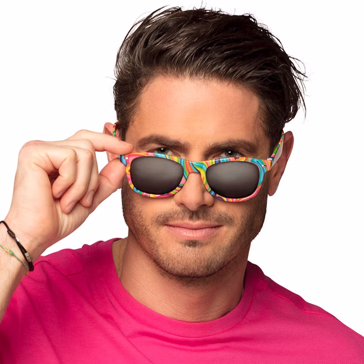 Partybrille bunt 90er Jahre Retro-Brille Kostüm-Zubehör Fasching Mottoparty Accessoire Sonnenbrille Regenbogen Rainbow mehrfarbig Party-Zubehör für Damen und Herren Partybrille bunt 90er Jahre Retro-Brille Kostüm-Zubehör Fasching Mottoparty Accessoire Sonnenbrille Regenbogen Rainbow mehrfarbig Party-Zubehör für Damen und Herren