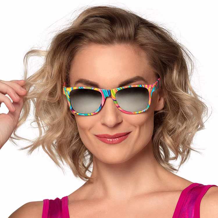 Partybrille bunt 90er Jahre Retro-Brille Kostüm-Zubehör Fasching Mottoparty Accessoire Sonnenbrille Regenbogen Rainbow mehrfarbig Party-Zubehör für Damen und Herren Partybrille bunt 90er Jahre Retro-Brille Kostüm-Zubehör Fasching Mottoparty Accessoire Sonnenbrille Regenbogen Rainbow mehrfarbig Party-Zubehör für Damen und Herren