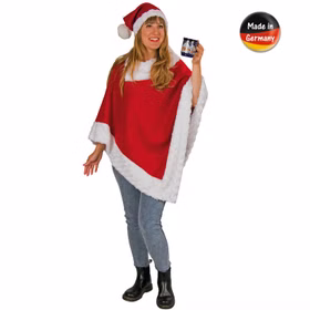 Poncho Weihnachten rot-weiß mit Mütze für Damen Onesize made in Germany Advent Gruppenkostüm SALE Weihnachtsmarkt Weihnachtsfeier Weihnachtsfrau Poncho Weihnachten rot-weiß mit Mütze für Damen Onesize made in Germany Advent Gruppenkostüm SALE Weihnachtsmarkt Weihnachtsfeier Weihnachtsfrau