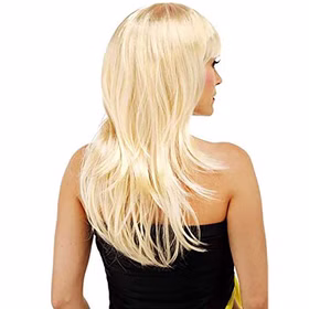 Engel Perücke blond Langhaar mit Pony Kostüm-Zubehör für Damen Fasching Karneval Mottoparty Weihnachten