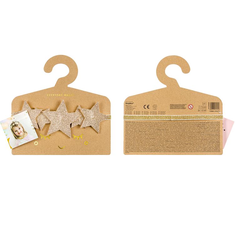 Haarreif Glitzer Sternchen für Kinder gold Kostüm-Zubehör Haarreif Glitzer Sternchen für Kinder gold Durchmesser 12 cm Kopfschmuck Kostüm-Zubehör Prinzessin Fee Kinder-Geburtstag Fasching Karneval Sterntaler Weihnachten