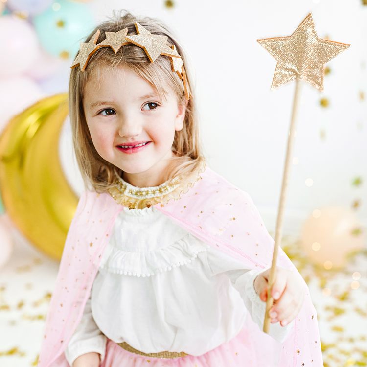 Haarreif Glitzer Sternchen für Kinder gold Kostüm-Zubehör Haarreif Glitzer Sternchen für Kinder gold Durchmesser 12 cm Kopfschmuck Kostüm-Zubehör Prinzessin Fee Kinder-Geburtstag Fasching Karneval Sterntaler Weihnachten