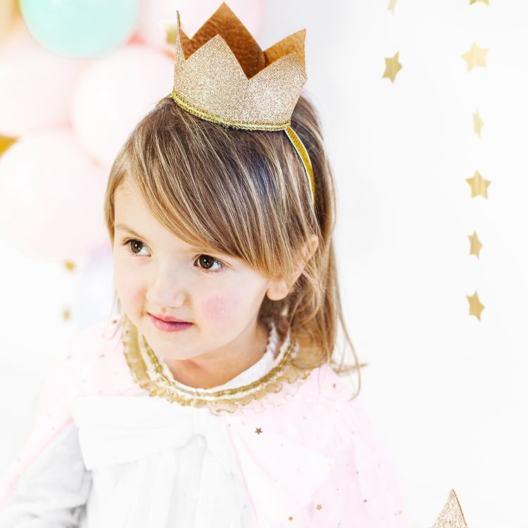 Krone für Kinder Gold-Glitzer Geburtstagskind Kostüm-Zubehör Krone für Kinder Gold-Glitzer Geburtstagskind Ø 8,5 cm Kostüm-Zubehör Kopfschmuck Kostüm-Zubehör Prinzessin Fee Fasching Karneval Mottoparty Kindergeburtstag