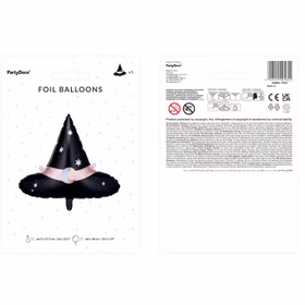 Hexenhut Folienballon Magic Halloween 60 x 48 cm Party-Deko Tischdeko Halloween Geburtstag Mottoparty Fasching Karneval Walpurgisnacht Hexlein Halloween-Deko Hexe