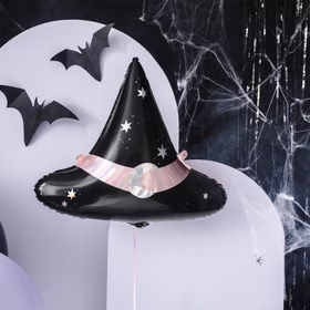 Hexenhut Folienballon Magic Halloween 60 x 48 cm Party-Deko Tischdeko Halloween Geburtstag Mottoparty Fasching Karneval Walpurgisnacht Hexlein Halloween-Deko Hexe