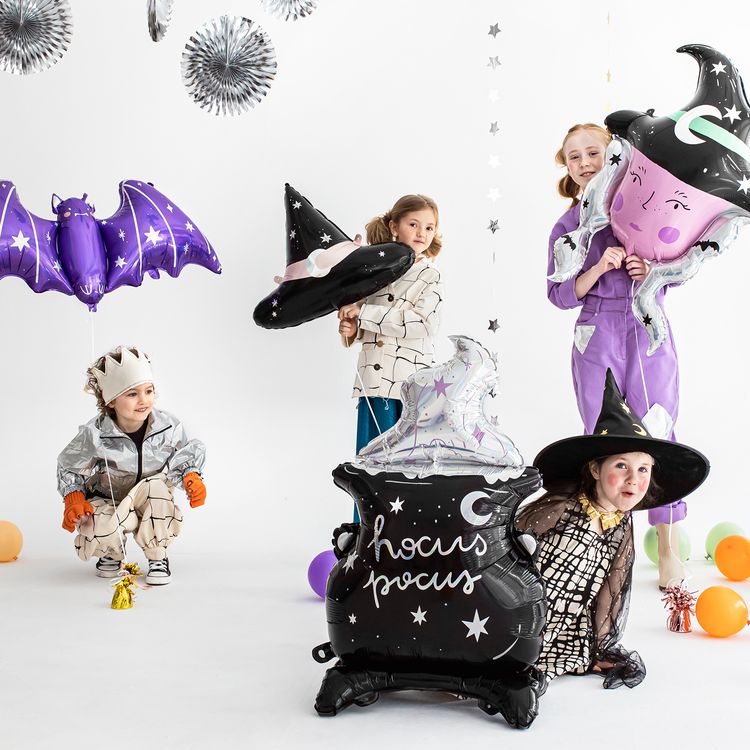 Hexenhut Folienballon Magic Halloween 60 x 48 cm Party-Deko Tischdeko Halloween Geburtstag Mottoparty Fasching Karneval Walpurgisnacht Hexlein Halloween-Deko Hexe