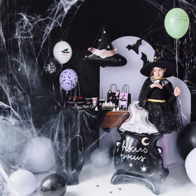 XXL Hexen Luftballon Party-Set Halloween Spiders & Bats Deko-Zubehör Mottoparty Fasching Karneval Dekoration Hexen-Party Walpurgisnacht Kinder-Fasching Tischdeko