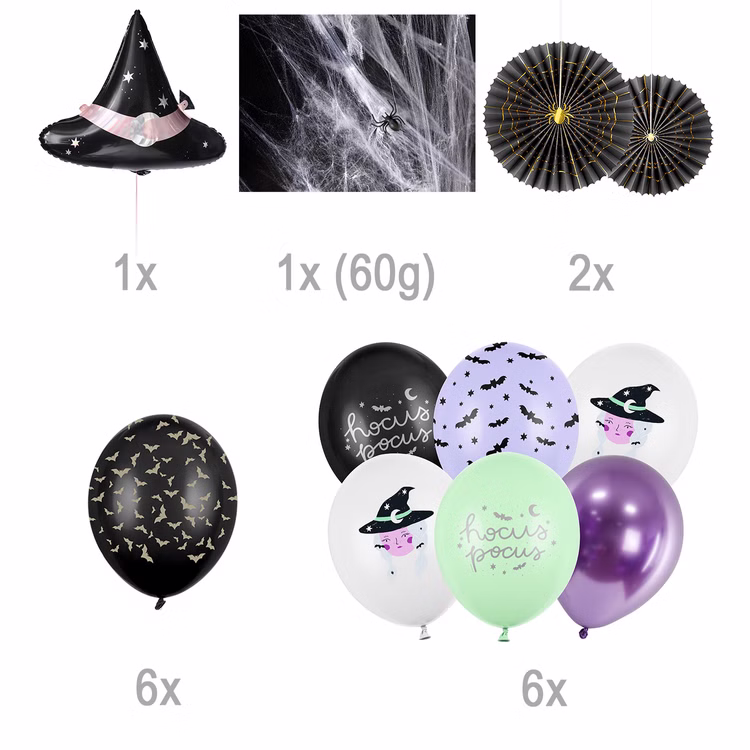XXL Hexen Luftballon Party-Set Halloween Spiders & Bats Deko-Zubehör Mottoparty Fasching Karneval Dekoration Hexen-Party Walpurgisnacht Kinder-Fasching Tischdeko XXL Hexen Luftballon Party-Set Halloween Spiders & Bats Deko-Zubehör Mottoparty Fasching Karneval Dekoration Hexen-Party Walpurgisnacht Kinder-Fasching Tischdeko