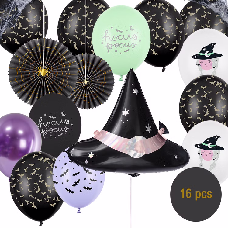XXL Hexen Luftballon Party-Set Halloween Spiders & Bats Deko-Zubehör Mottoparty Fasching Karneval Dekoration Hexen-Party Walpurgisnacht Kinder-Fasching Tischdeko XXL Hexen Luftballon Party-Set Halloween Spiders & Bats Deko-Zubehör Mottoparty Fasching Karneval Dekoration Hexen-Party Walpurgisnacht Kinder-Fasching Tischdeko