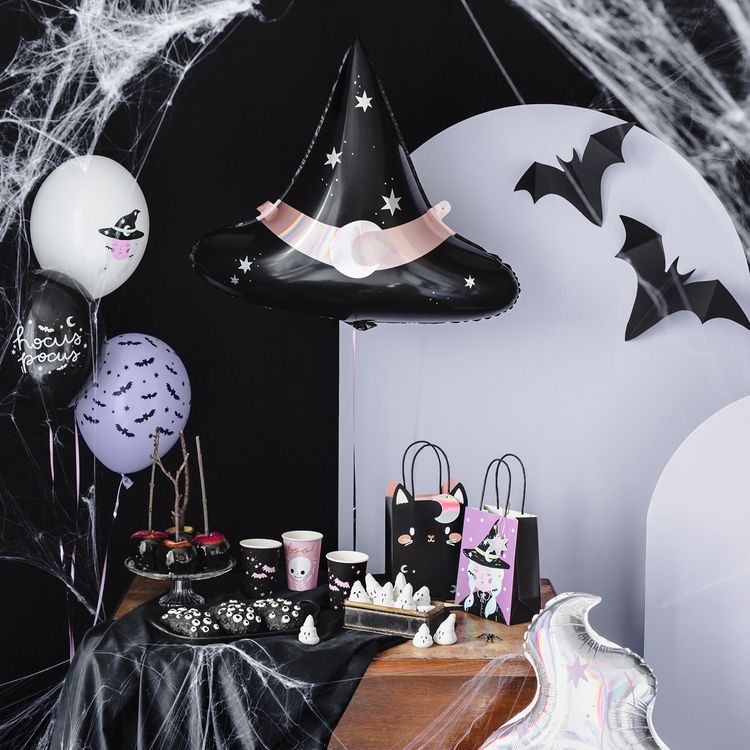 XXL Hexen Luftballon Party-Set Halloween Spiders & Bats Tischdeko Deko-Zubehör XXL Hexen Luftballon Party-Set Halloween Spiders & Bats Deko-Zubehör Mottoparty Fasching Karneval Dekoration Hexen-Party Walpurgisnacht Kinder-Fasching Tischdeko