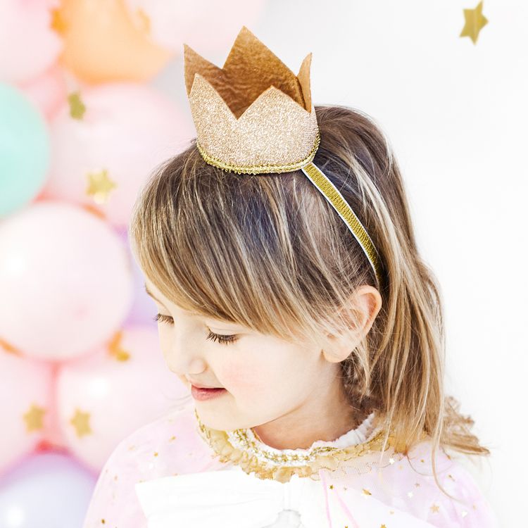 Prinzessin Krone gold mit Feenstab für Kinder Kostüm-Zubehör Fasching Karneval Kindergeburtstag Mottoparty Kinderfasching