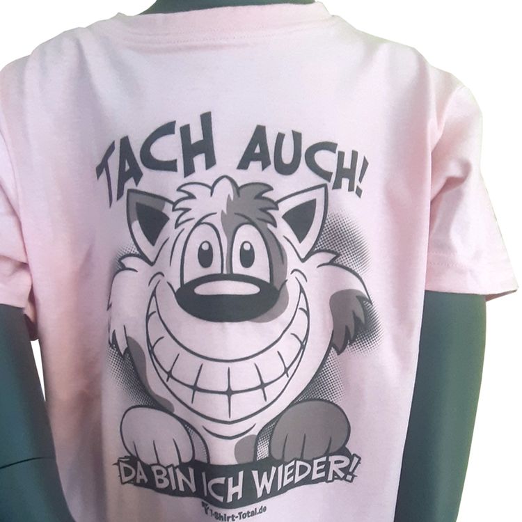 Kinder T-Shirt Rosa Gr. 122-164 mit Spruch & Motiv Kinder-Bekleidung Tach auch Da bin ich wieder Unisex-Kinder-Bekleidung Geschenkidee für Mädchen und Jungen SALE