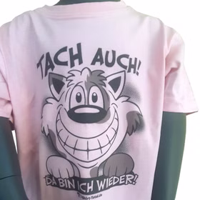 Kinder T-Shirt Rosa Gr. 122-164 mit Spruch & Motiv und Wunschname Kinder-Bekleidung Tach auch Da bin ich wieder Unisex-Kinder-Bekleidung Geschenkidee für Mädchen und Jungen SALE