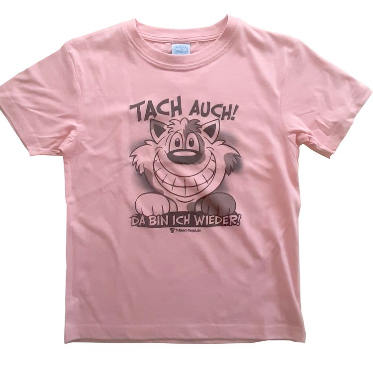 Kinder T-Shirt Rosa mit Wunschname & Spruch Tach auch Da bin ich wieder Kinder T-Shirt Rosa Gr. 122-164 mit Spruch & Motiv und Wunschname Kinder-Bekleidung Tach auch Da bin ich wieder Unisex-Kinder-Bekleidung Geschenkidee für Mädchen und Jungen SALE