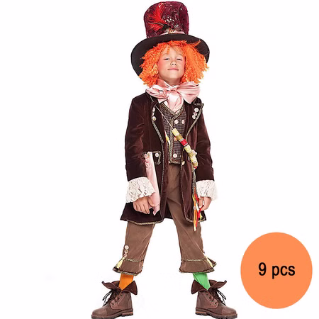 Hutmacher Kostüm verrückter Johnny Deluxe für Kinder 6-10 Jahre bunt Alice im Wunderland Fasching Karneval Mottoparty Hutmacher Kostüm verrückter Johnny Deluxe für Kinder 6-10 Jahre bunt Alice im Wunderland Fasching Karneval Mottoparty
