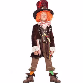 Hutmacher Kostüm verrückter Johnny Deluxe für Kinder 6-10 Jahre bunt Alice im Wunderland Fasching Karneval Mottoparty Hutmacher Kostüm verrückter Johnny Deluxe für Kinder 6-10 Jahre bunt Alice im Wunderland Fasching Karneval Mottoparty