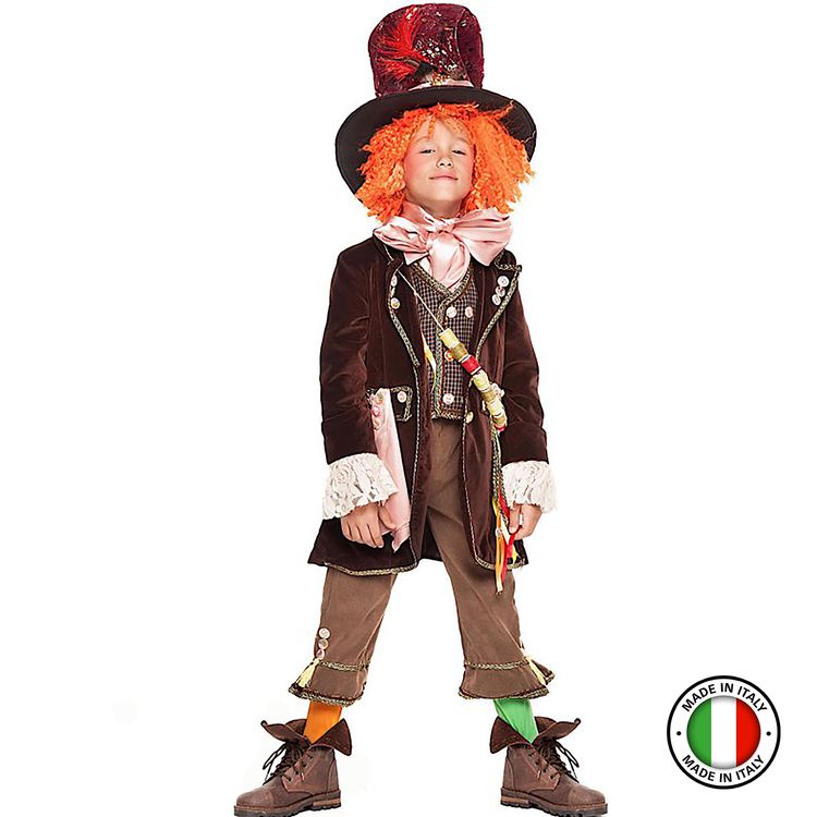 Hutmacher Kostüm verrückter Johnny Deluxe für Kinder Hutmacher Kostüm verrückter Johnny Deluxe für Kinder 6-10 Jahre bunt Alice im Wunderland Fasching Karneval Mottoparty