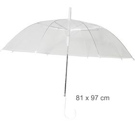 Durchsichtiger Regenschirm transparent Festival Hochzeit Ø 97cm mit Automatik Brautschirm Trauung Hochzeits-Zubehör Deko