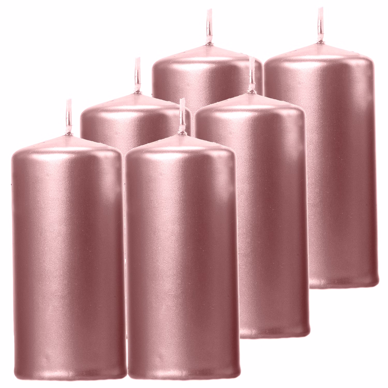 Stumpenkerze 6 Stück Rosé Gold Weihnachten Hochzeit Stumpenkerze 6 Stück Rosé Gold Weihnachten Hochzeit