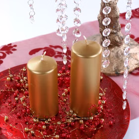 Stumpenkerze 6 Stück Gold Weihnachten Hochzeit